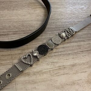 Stainless Steel mesh belt bracelet with slider charms